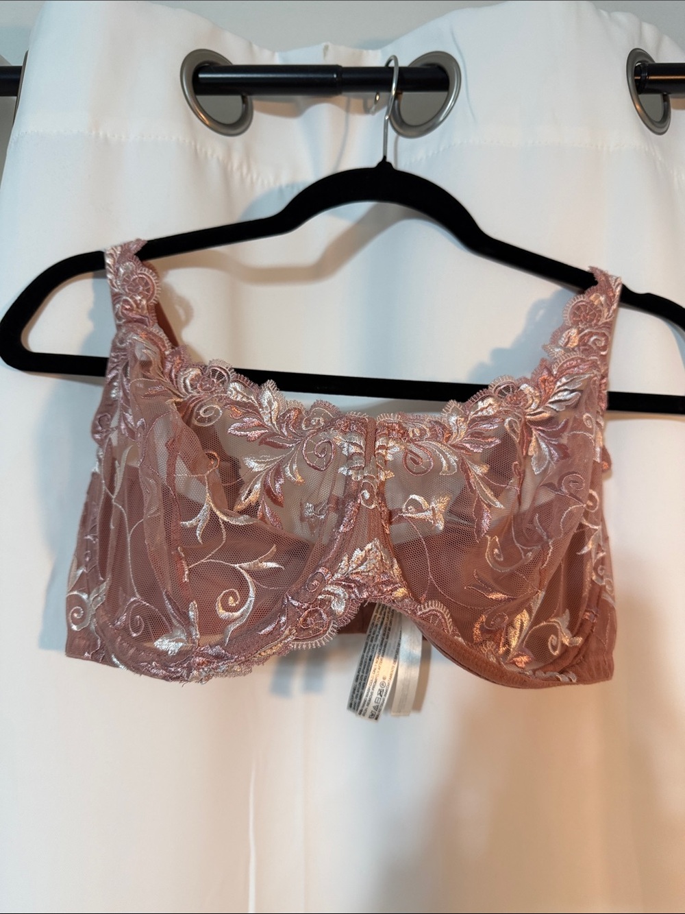 Soma Sensuous Embroidered Lace Unlined Underwire Bra in Dusty Rose SZ 36G B8